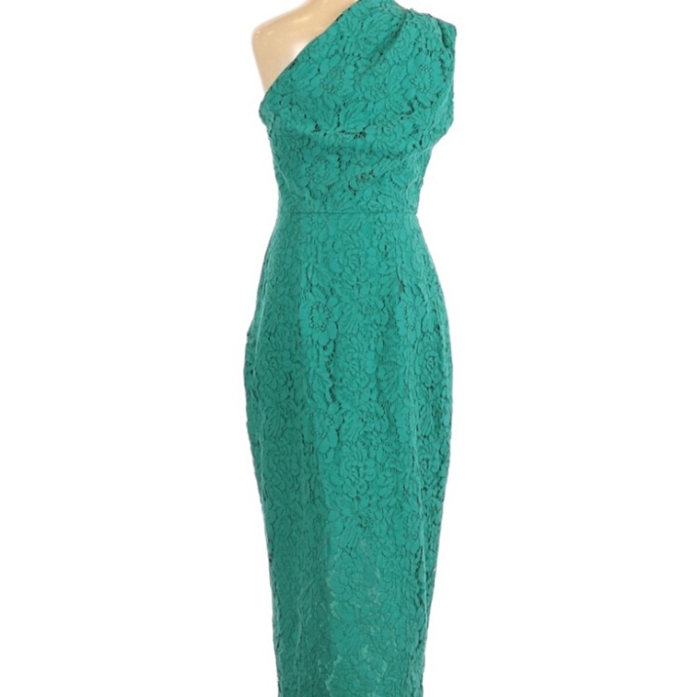 ASOS size 4 green/teal one shoulder cocktail dress